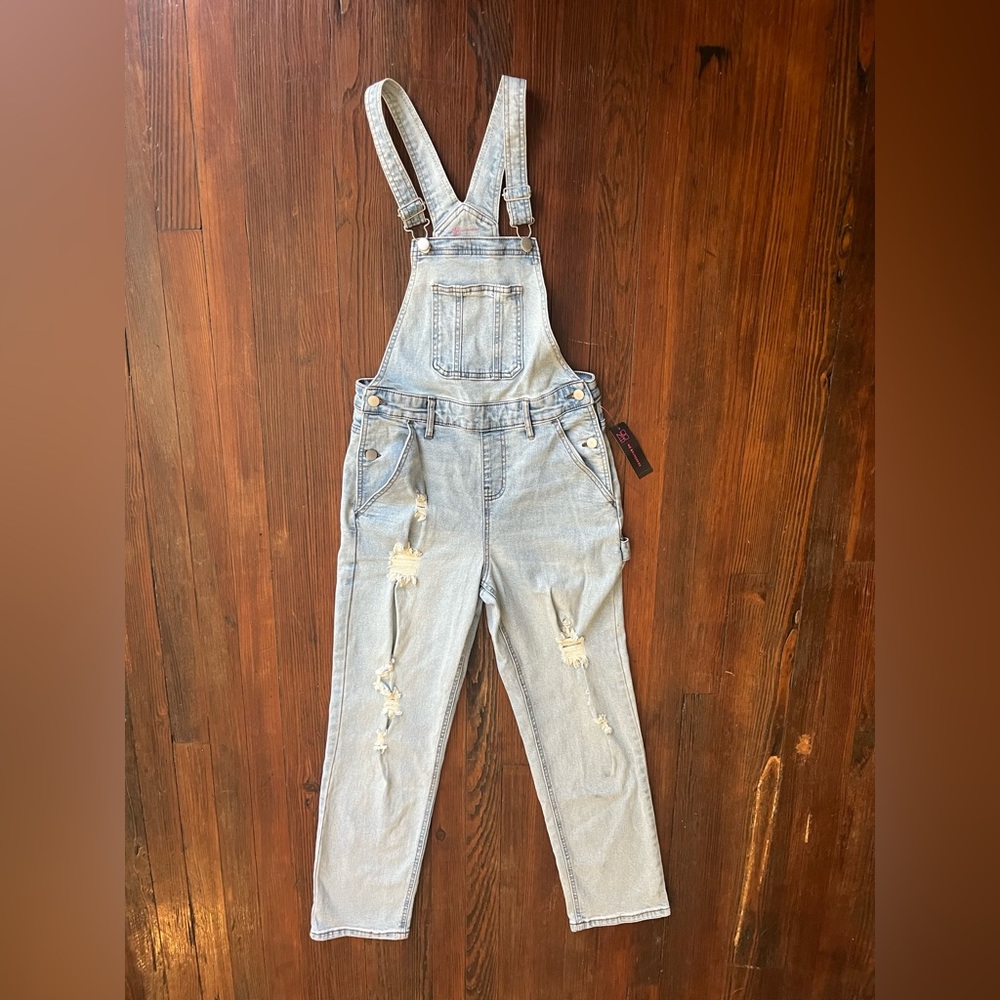 No Boundaries Light Blue Denim Overalls